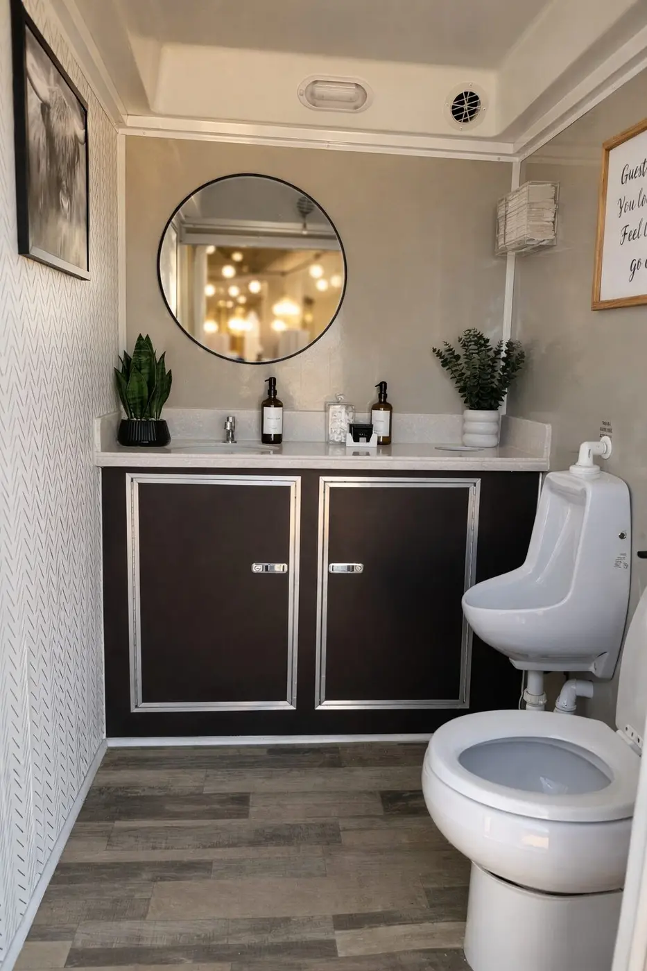 Modern black and white vanity