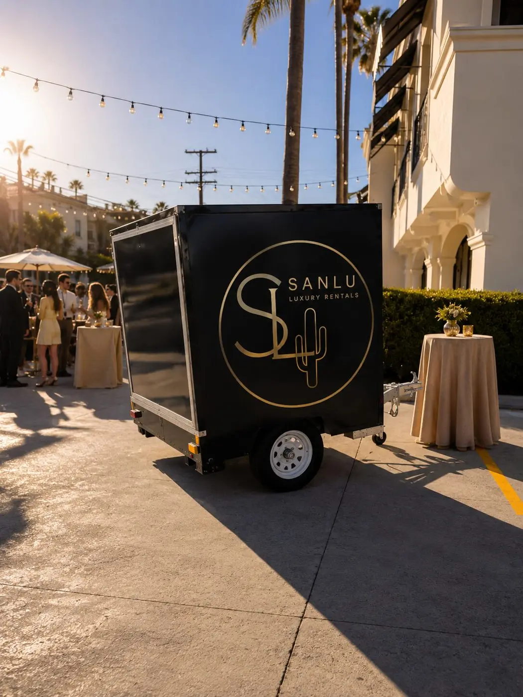 Lola the mobile bar branded and ready at an event